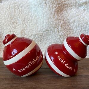 Demdaco Festive Red and White Salt and Pepper Shakers